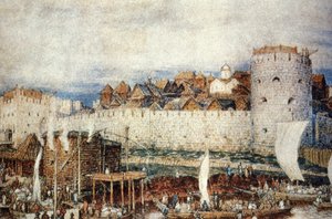 Moscow Kremlin in the 14th Century, in the Days of Dmitri Donskoi by Unknown